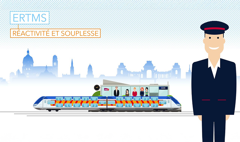 l'ERTMS permet un gain de temps et une optimisation de l’espacement entre les trains
